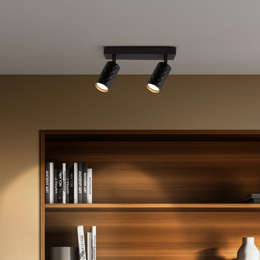 Brilagi - LED RGBW ściemnialna oprawa punktowa SELE DIAMANT 2xGU10/4,8W/230V 3000K czarna + pilot zdalnego sterowania