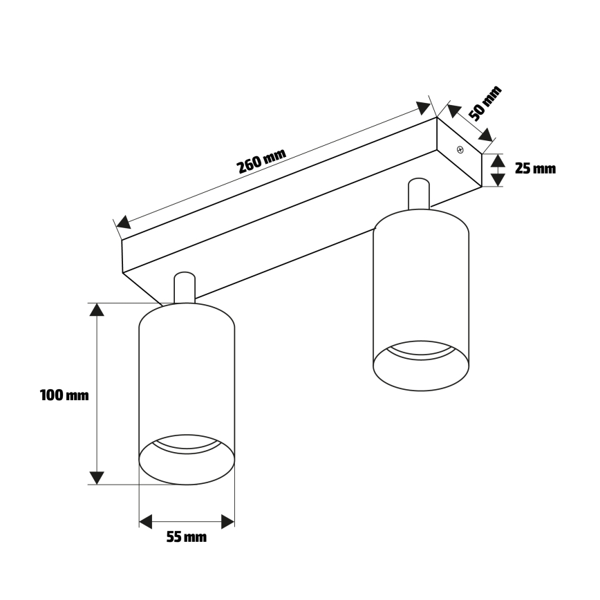 Brilagi - LED RGBW ściemnialna oprawa punktowa SELE DIAMANT 2xGU10/6,5W/230V 2700-6500K Wi-Fi czarna