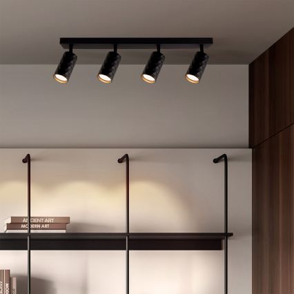 Brilagi - LED RGBW Ściemnialna oprawa punktowa SELE DIAMANT 4xGU10/6W/230V 3000K czarna + pilot zdalnego sterowania