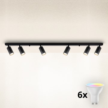 Brilagi - LED RGBW ściemnialna oprawa punktowa SELE DIAMANT 6xGU10/6,5W/230V 2700-6500K Wi-Fi czarna
