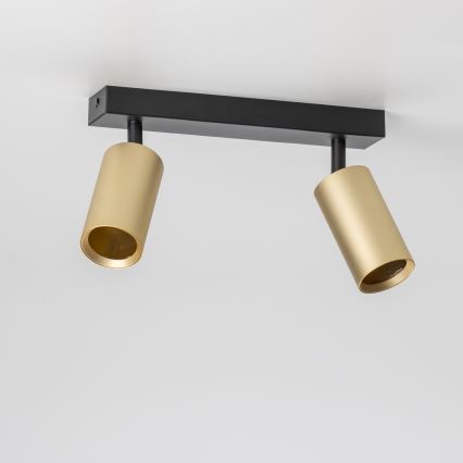 Brilagi - LED RGBW ściemnialna oprawa punktowa SELE GOLDEN 2xGU10/4,8W/230V 3000K czarny/złoty + pilot zdalnego sterowania
