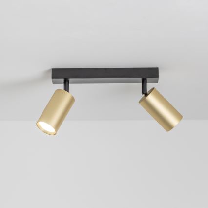 Brilagi - LED RGBW ściemnialna oprawa punktowa SELE GOLDEN 2xGU10/4,8W/230V 3000K czarny/złoty + pilot zdalnego sterowania