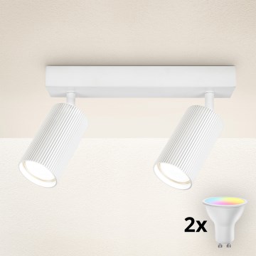 Brilagi - LED RGBW ściemnialna oprawa punktowa SELE MODERN 2xGU10/6W/230V 3000K biała + pilot zdalnego sterowania