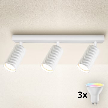 Brilagi - LED RGBW ściemnialna oprawa punktowa SELE MODERN 3xGU10/4,8W/230V 3000K biała + pilot zdalnego sterowania