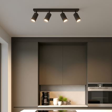 Brilagi - LED RGBW ściemnialna oprawa punktowa SELE MODERN 4xGU10/4,8W/230V 3000K czarna + pilot zdalnego sterowania