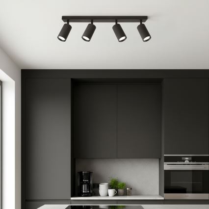 Brilagi - LED RGBW ściemnialna oprawa punktowa SELE MODERN 4xGU10/4,8W/230V 3000K czarna + pilot zdalnego sterowania