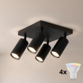 Brilagi - LED RGBW ściemnialna oprawa punktowa SELE SQUARE 4xGU10/6,5W/230V 2700-6500K czarna