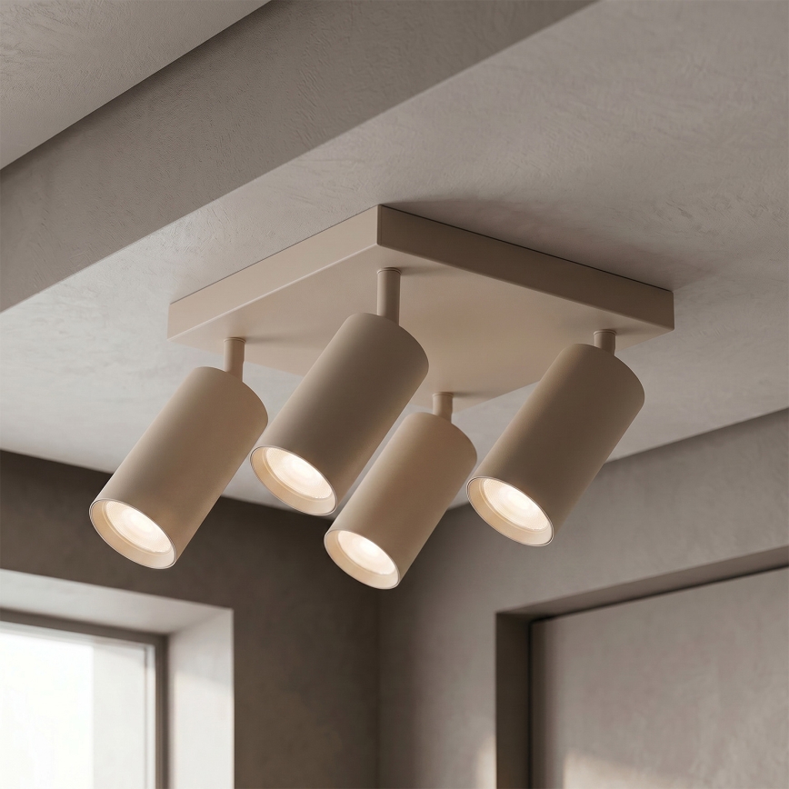 Brilagi - LED RGBW ściemnialna oprawa punktowa SELE SQUARE 4xGU10/6,5W/230V 2700-6500K beżowa