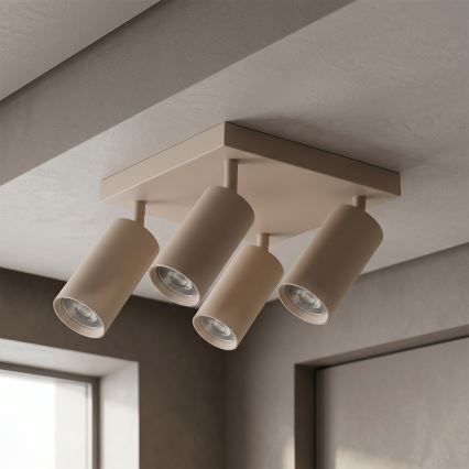 Brilagi - LED RGBW ściemnialna oprawa punktowa SELE SQUARE 4xGU10/6,5W/230V 2700-6500K beżowa