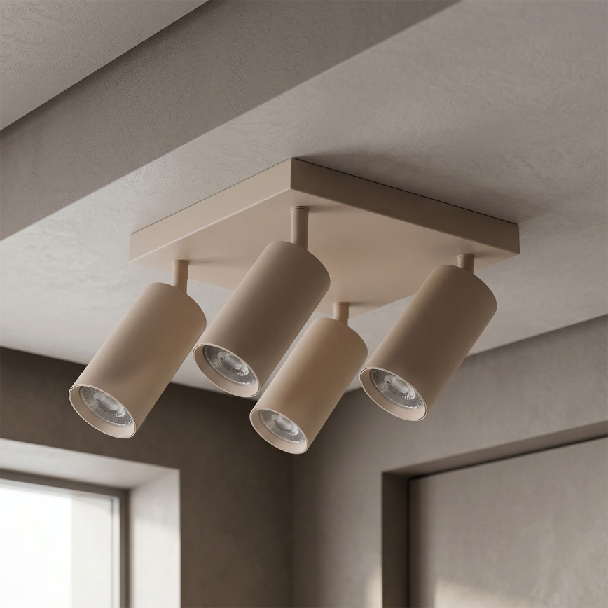 Brilagi - LED RGBW ściemnialna oprawa punktowa SELE SQUARE 4xGU10/6,5W/230V 2700-6500K beżowa