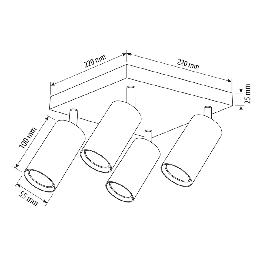 Brilagi - LED RGBW ściemnialny spot sufitowy SELE SQUARE 4xGU10/6,5W/230V 2700-6500K biały