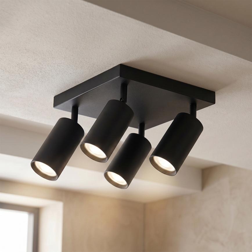 Brilagi - LED RGBW ściemnialna oprawa punktowa SELE SQUARE 4xGU10/6,5W/230V 2700-6500K czarna