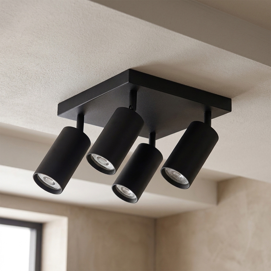 Brilagi - LED RGBW ściemnialna oprawa punktowa SELE SQUARE 4xGU10/6,5W/230V 2700-6500K czarna