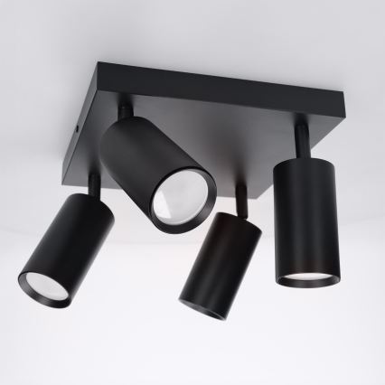 Brilagi - LED RGBW ściemnialna oprawa punktowa SELE SQUARE 4xGU10/6,5W/230V 2700-6500K czarna