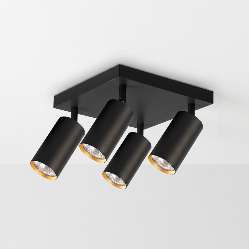 Brilagi - LED RGBW Ściemnialna oprawa punktowa SELE SQUARE 4xGU10/6,5W/230V 2700-6500K czarna/złota