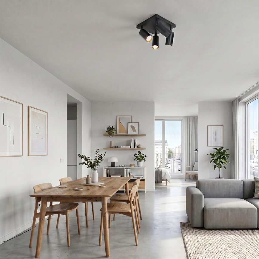 Brilagi - LED RGBW Ściemnialna oprawa punktowa SELE SQUARE 4xGU10/6,5W/230V 2700-6500K czarna/złota