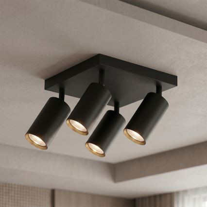 Brilagi - LED RGBW Ściemnialna oprawa punktowa SELE SQUARE 4xGU10/6,5W/230V 2700-6500K czarna/złota