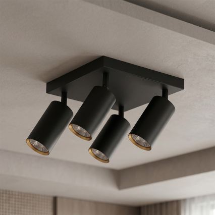 Brilagi - LED RGBW Ściemnialna oprawa punktowa SELE SQUARE 4xGU10/6,5W/230V 2700-6500K czarna/złota