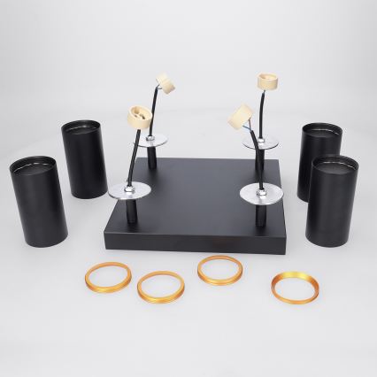 Brilagi - LED RGBW Ściemnialna oprawa punktowa SELE SQUARE 4xGU10/6,5W/230V 2700-6500K czarna/złota