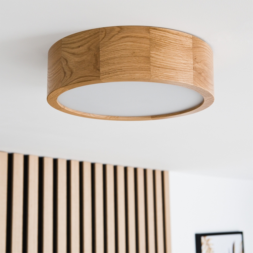 BRILAGI - LED RGBW ściemnialna lampa sufitowa CARVALHO 1xE27/12W/230V 2700-6500K dąb Ø 27,5 cm