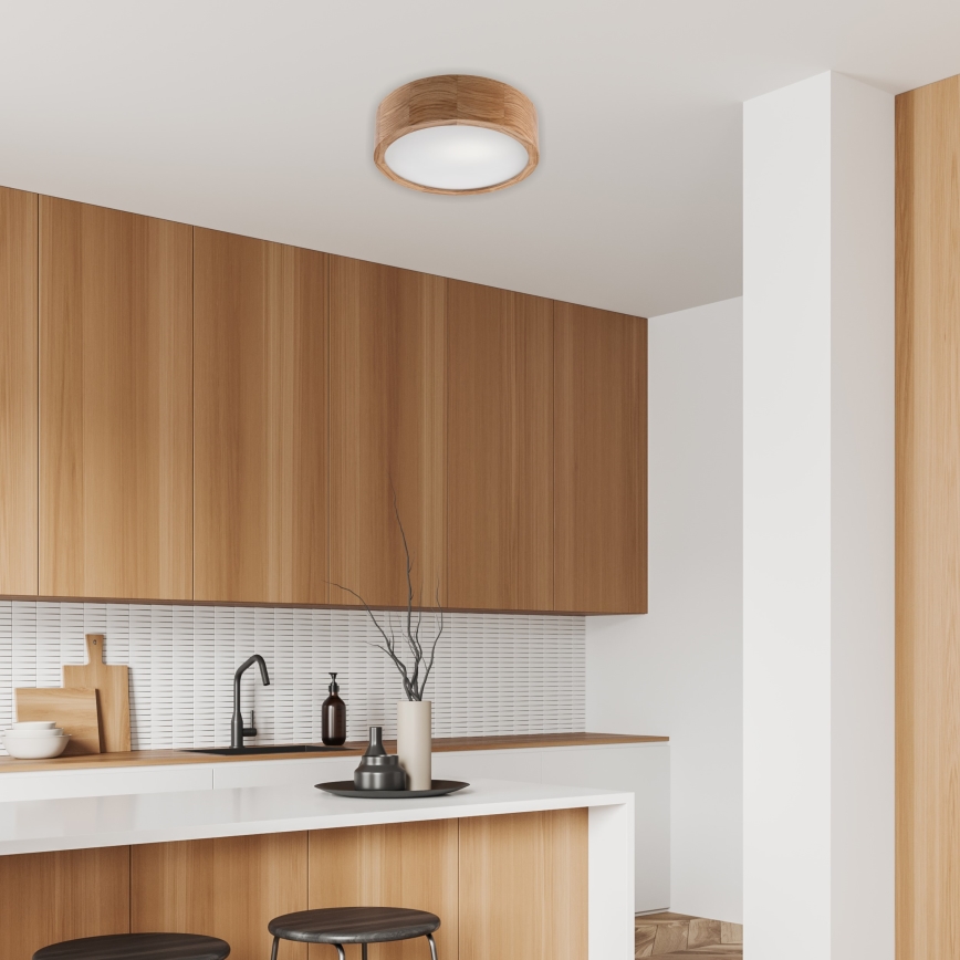 Brilagi - LED RGBW ściemnialna lampa sufitowa CARVALHO 1xE27/15W/230V 2700-6500K Wi-Fi dąb Ø 27,5 cm