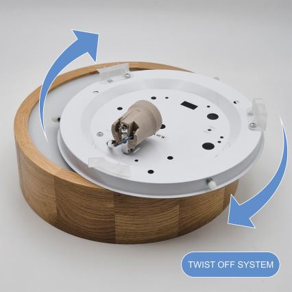 Brilagi - LED RGBW ściemnialna lampa sufitowa CARVALHO 1xE27/15W/230V 2700-6500K Wi-Fi dąb Ø 27,5 cm