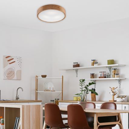 Brilagi - LED RGBW Ściemnialna oprawa sufitowa CARVALHO 3xE27/15W/230V 2700-6500K Wi-Fi dąb śr. 47,5 cm