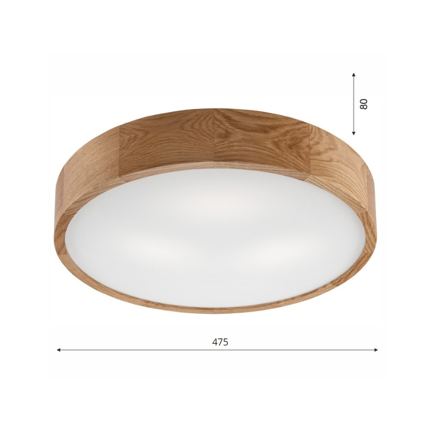 Brilagi - LED RGBW Ściemnialna oprawa sufitowa CARVALHO 3xE27/15W/230V 2700-6500K Wi-Fi dąb śr. 47,5 cm