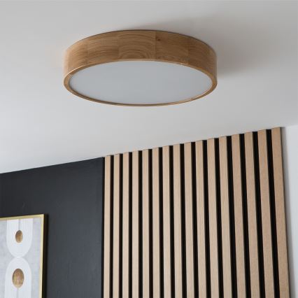 Brilagi - LED RGBW Ściemnialna oprawa sufitowa CARVALHO 3xE27/9W/230V 2700-6500K Wi-Fi dąb śr. 47,5 cm