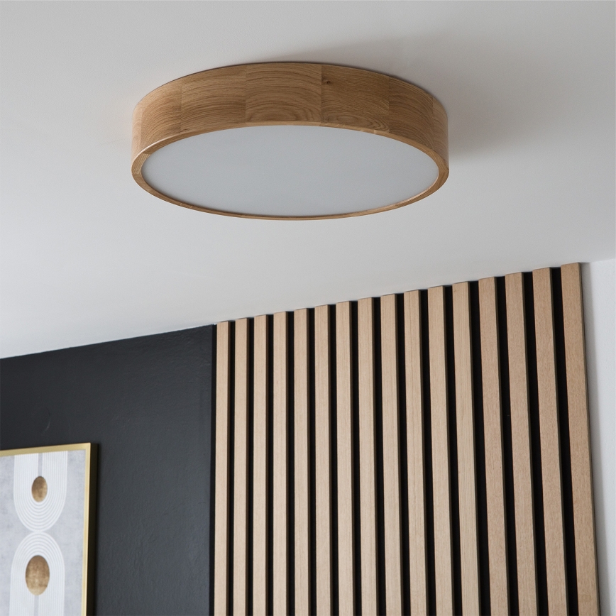 Brilagi - LED RGBW Ściemnialna oprawa sufitowa CARVALHO 3xE27/9W/230V 2700-6500K Wi-Fi dąb śr. 47,5 cm