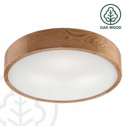Brilagi - LED RGBW Ściemnialna oprawa sufitowa CARVALHO 3xE27/9W/230V 2700-6500K Wi-Fi dąb śr. 47,5 cm