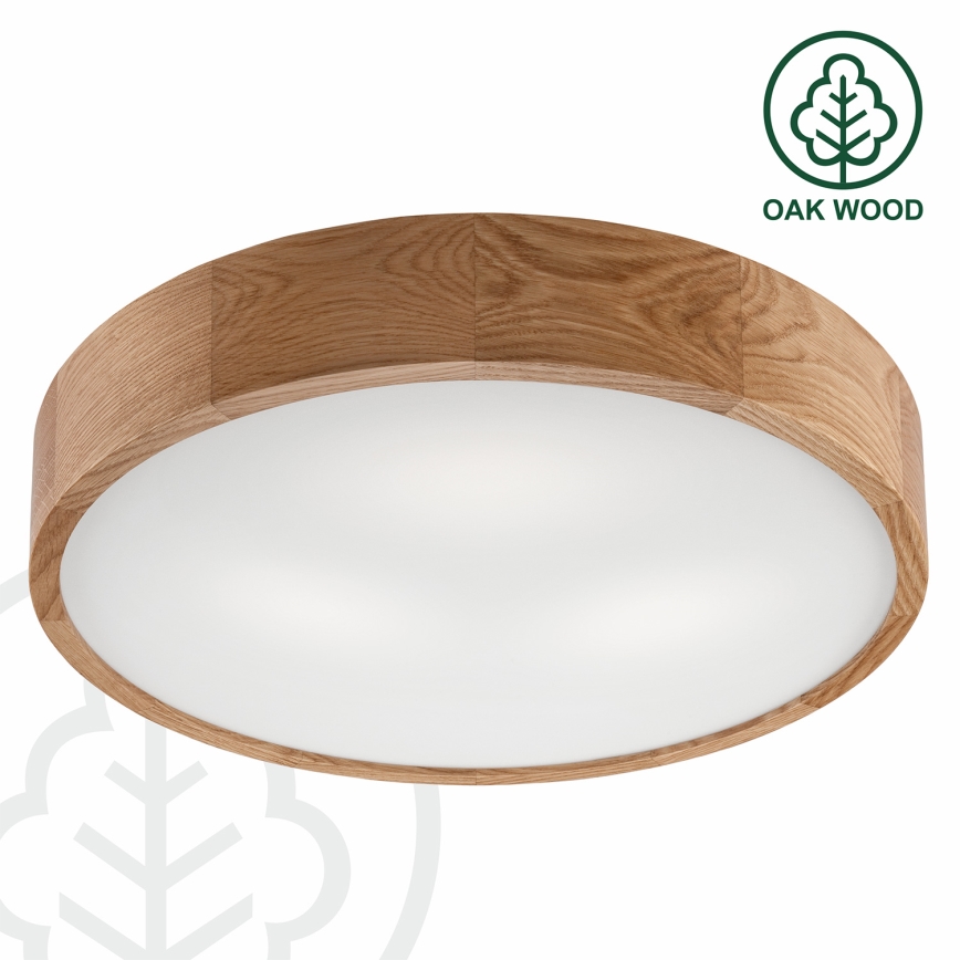 Brilagi - LED RGBW Ściemnialna oprawa sufitowa CARVALHO 3xE27/9W/230V 2700-6500K Wi-Fi dąb śr. 47,5 cm