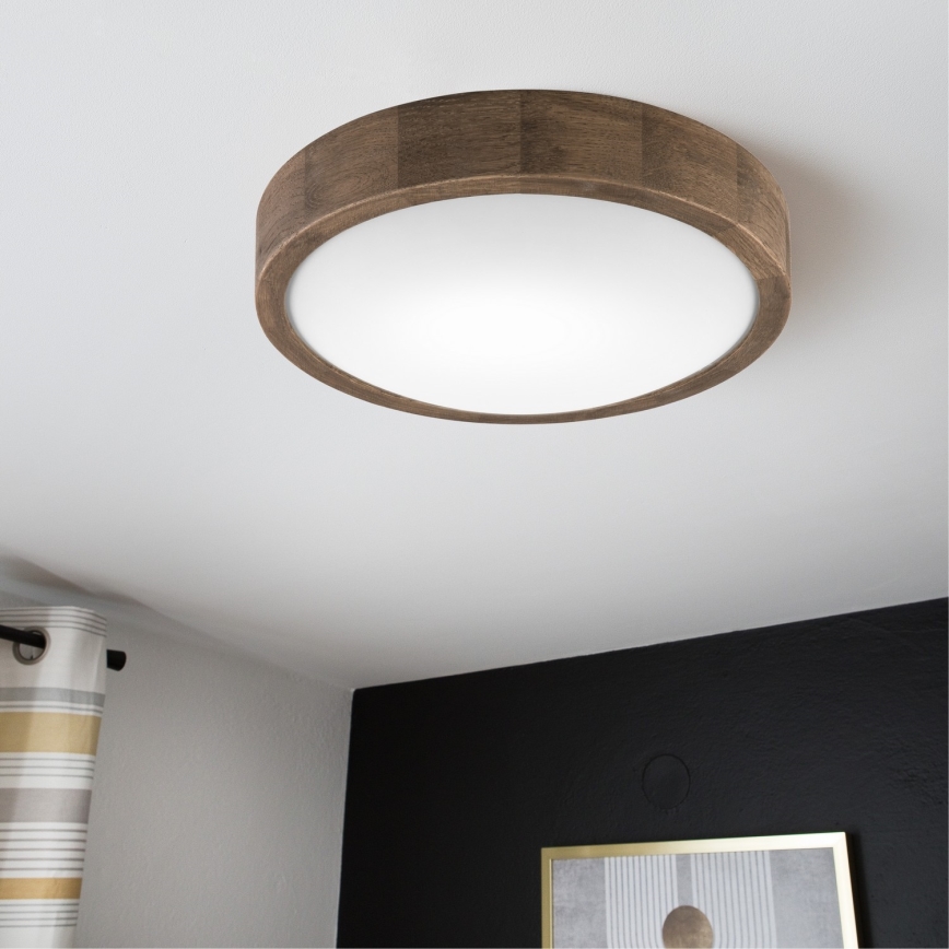 BRILAGI - LED RGBW ściemnialna oprawa sufitowa CARVALHO SLIM 1xE27/12W/230V 2700-6500K dąb śr. 27 cm