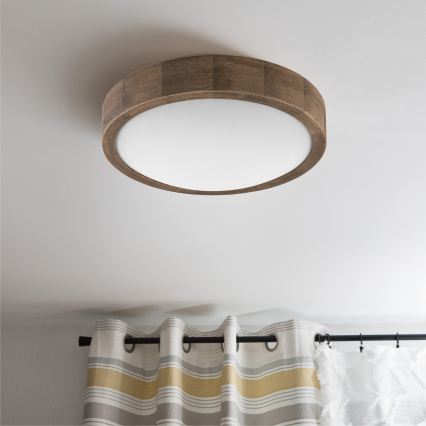 BRILAGI - LED RGBW ściemnialna oprawa sufitowa CARVALHO SLIM 1xE27/12W/230V 2700-6500K dąb śr. 27 cm