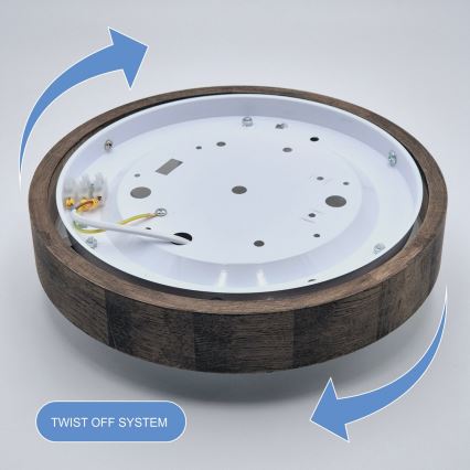 Brilagi - LED RGBW ściemnialna oprawa sufitowa CARVALHO SLIM 1xE27/15W/230V 2700-6500K Wi-Fi dąb śr. 27 cm