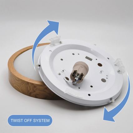 Brilagi - LED RGBW ściemnialna oprawa sufitowa CARVALHO SLIM 1xE27/15W/230V 2700-6500K Wi-Fi dąb śr. 27 cm