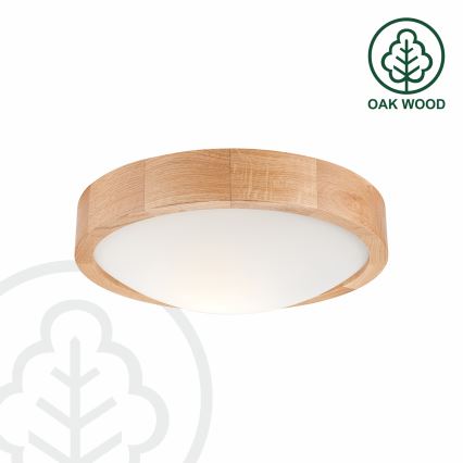 Brilagi - LED RGBW ściemnialna oprawa sufitowa CARVALHO SLIM 1xE27/15W/230V 2700-6500K Wi-Fi dąb śr. 27 cm