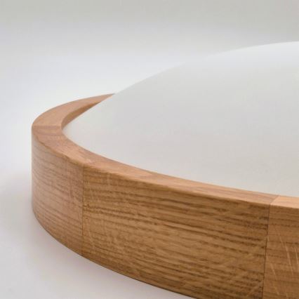Brilagi - LED RGBW ściemnialna oprawa sufitowa CARVALHO SLIM 1xE27/9W/230V 2700-6500K Wi-Fi dąb śr. 27 cm