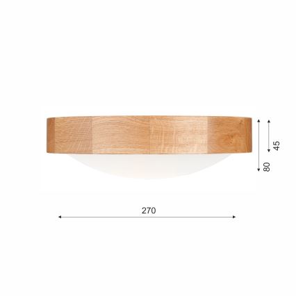 Brilagi - LED RGBW ściemnialna oprawa sufitowa CARVALHO SLIM 1xE27/9W/230V 2700-6500K Wi-Fi dąb śr. 27 cm