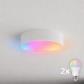 BRILAGI - LED RGBW ściemnialna oprawa sufitowa CLARE 2xE27/12W/230V 2700-6500K Ø 30 cm biała