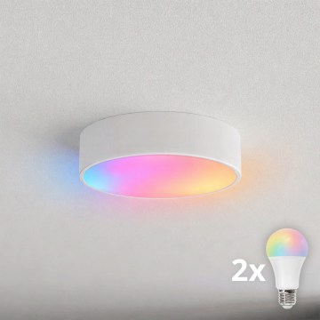 BRILAGI - LED RGBW ściemnialna oprawa sufitowa CLARE 2xE27/12W/230V 2700-6500K Ø 30 cm biała