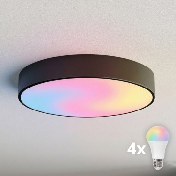 BRILAGI - LED RGBW ściemnialna oprawa sufitowa CLARE 4xE27/12W/230V 2700-6500K śr. 50 cm czarna