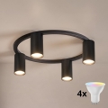 Brilagi - LED RGBW ściemnialna oprawa sufitowa SELE 4xGU10/6,5W/230V 2700-6500K czarna