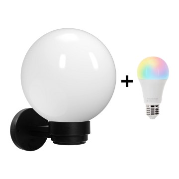 Brilagi - LED RGBW ściemnialna zewnętrzna lampa ścienna HARBOR 1xE27/15W/230V 2700-6500K IP33 czarny/biały