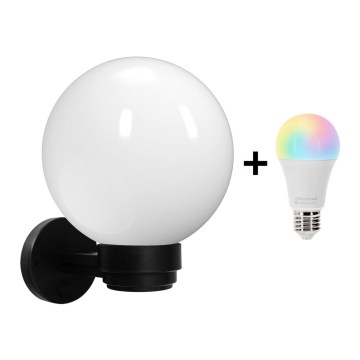 Brilagi - LED RGBW ściemnialna zewnętrzna lampa ścienna HARBOR 1xE27/9W/230V 2700-6500K IP33 czarny/biały
