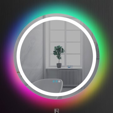 Brilagi - LED RGBW ściemnialne lustro łazienkowe z funkcją podgrzewania przeciwmgielnego i podświetleniem AVA PRO LED/18W/230V śr. 60 cm 3000/4000/6500K IP44