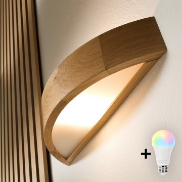 BRILAGI - LED RGBW ściemnialny kinkiet CARVALHO 1xE27/12W/230V 2700-6500K dąb