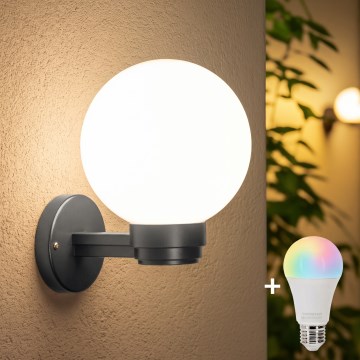BRILAGI - LED RGBW ściemnialny kinkiet zewnętrzny HARBOR 1xE27/12W/230V 2700-6500K IP33 antracyt/biały