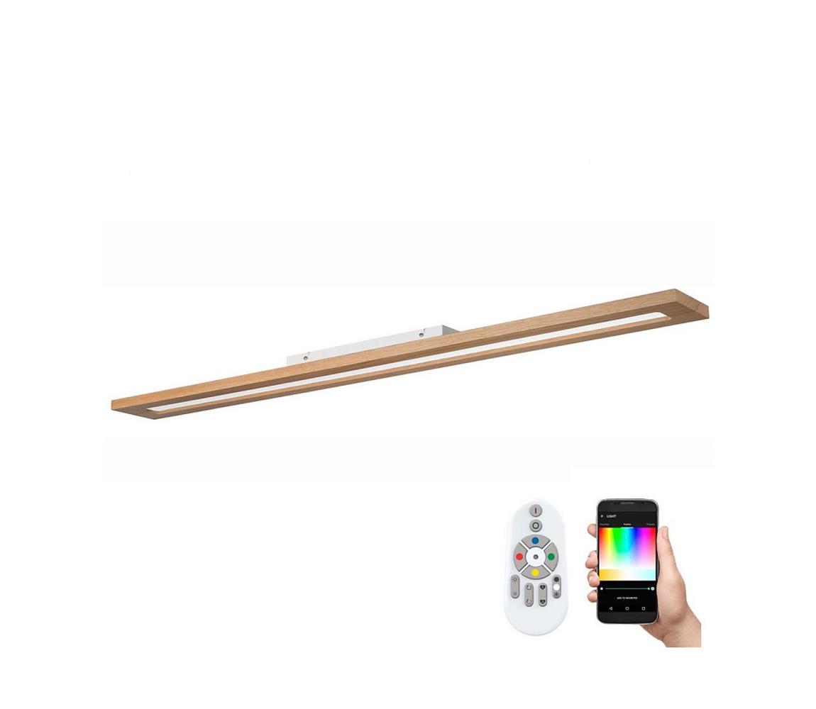 Brilagi - LED RGBW Ściemnialny panel WOODY FRAME LED/34W/230V dąb + pilot
