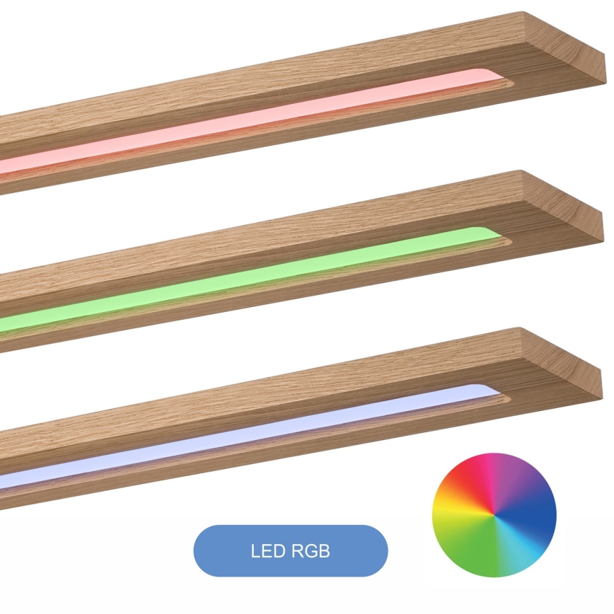 Brilagi - LED RGBW Ściemnialny panel WOODY FRAME LED/34W/230V 11,5x123 cm 2700-6500K dąb + zdalne sterowanie